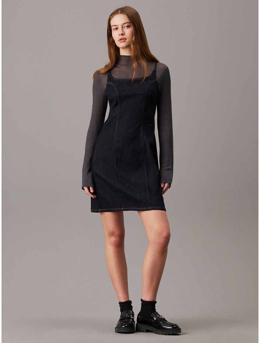 Vestido azul lencero denim ajustado