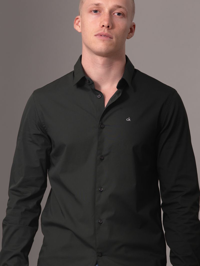 camisa-verde-slim-popelin-elastico