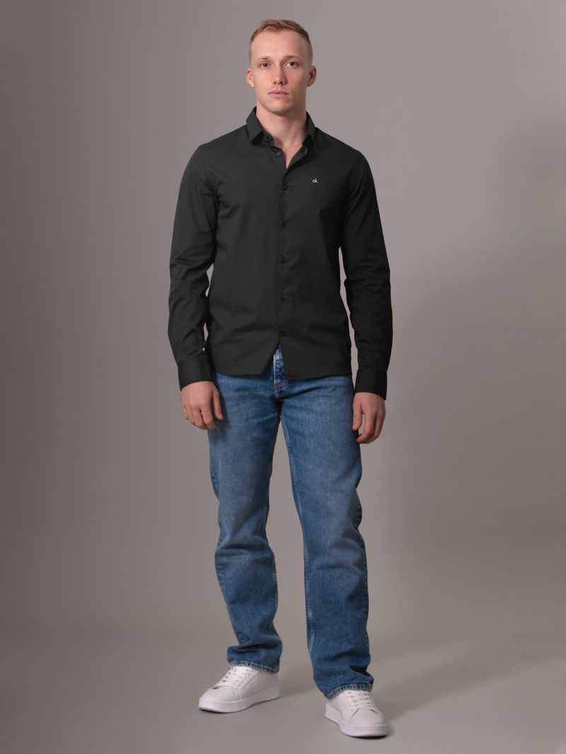 camisa-verde-slim-popelin-elastico