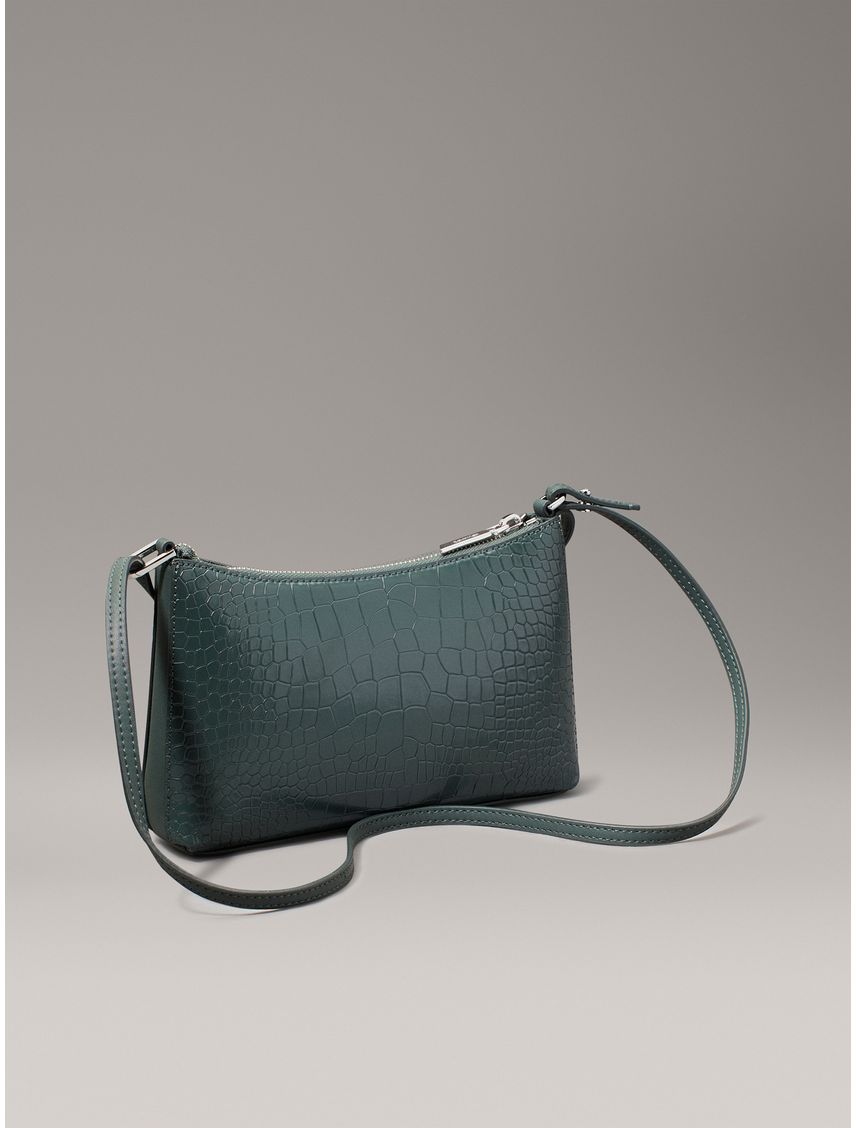 Bolso verde cruzado convertible de cuero de cocodrilo
