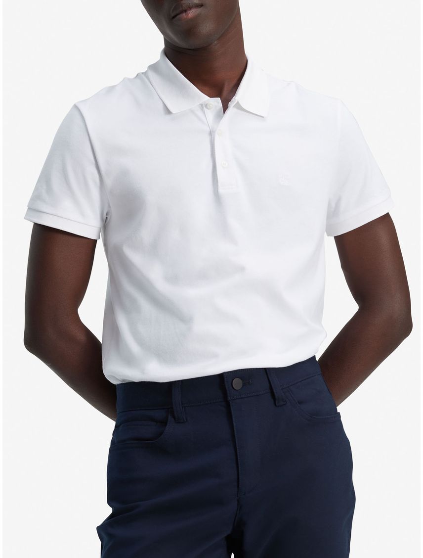 Polo Blanca Slim Solid Para Hombre