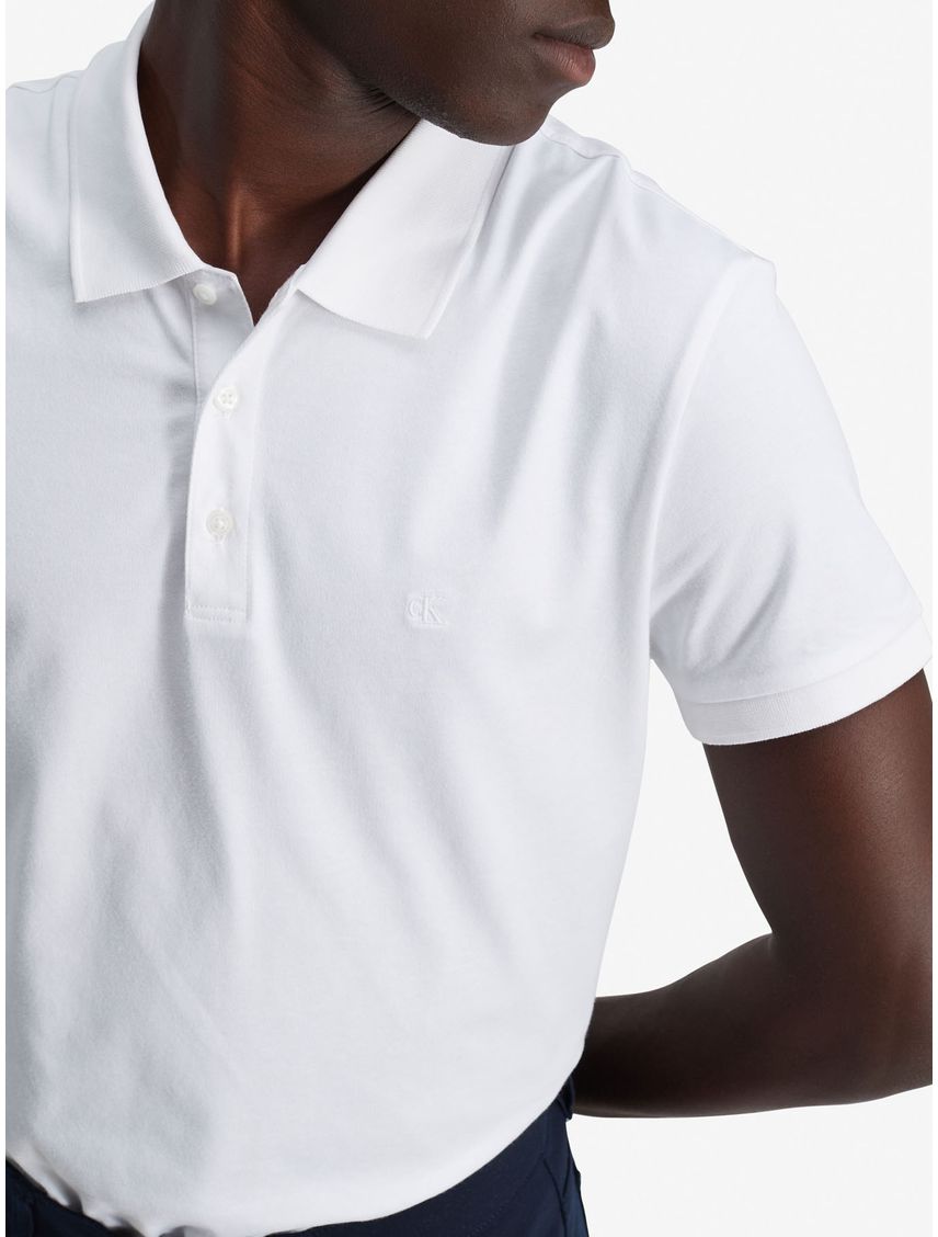 Polo Blanca Slim Solid Para Hombre