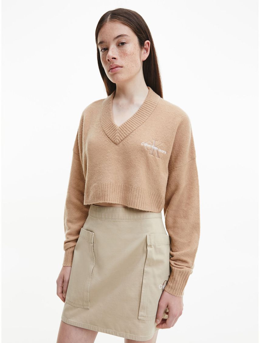 Saco Beige Con Logo Para Mujer