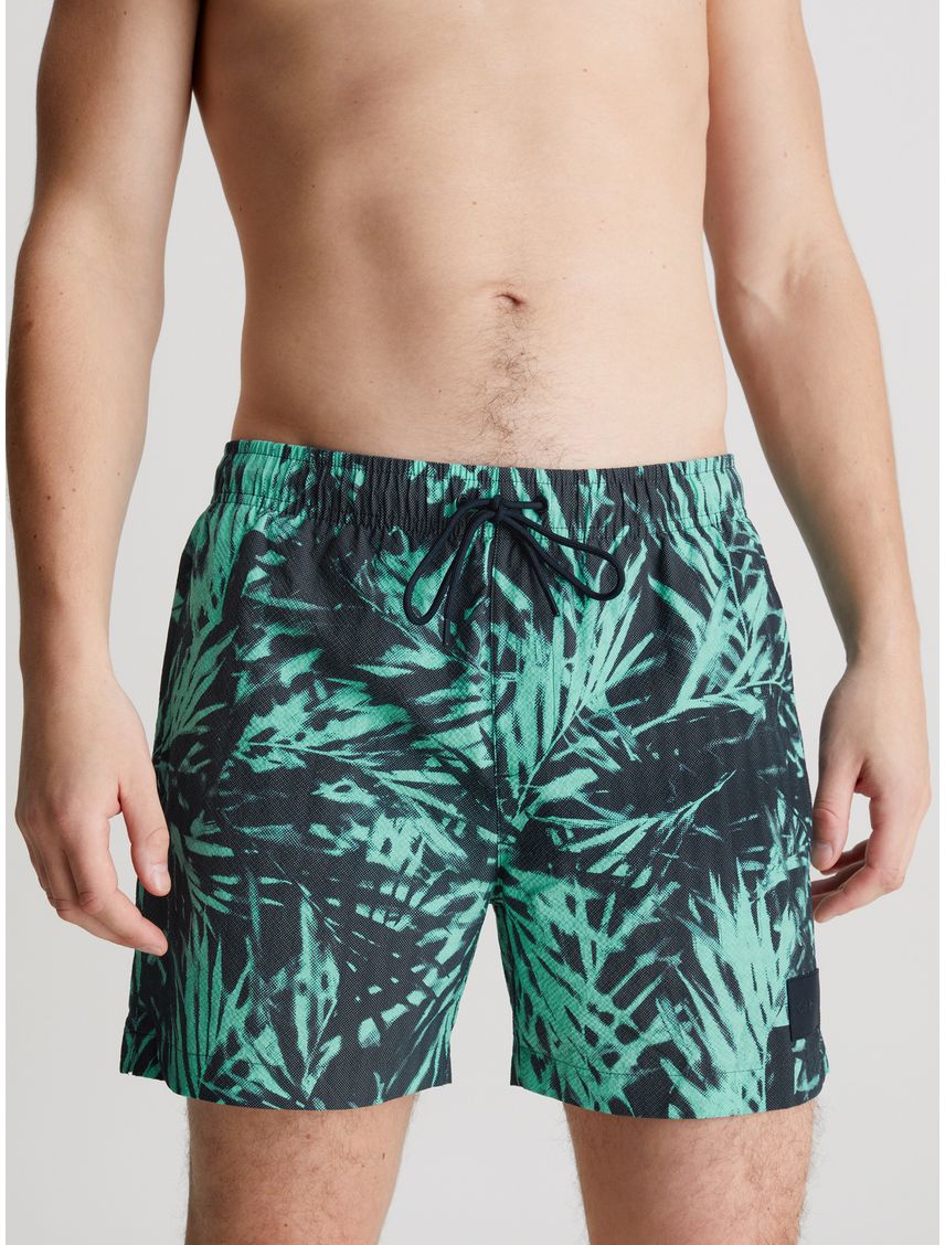 Traje verde de baño de largo medio con cordón - CK Print