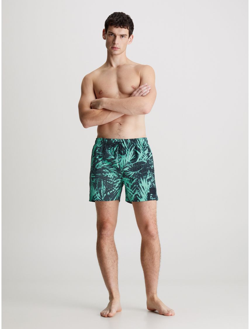 Traje verde de baño de largo medio con cordón - CK Print