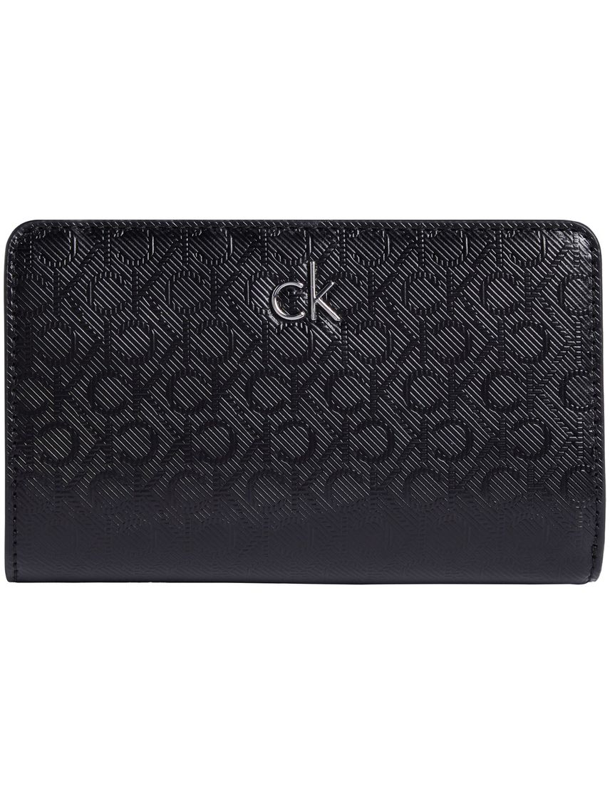 Billetera negra daily bifold con monograma