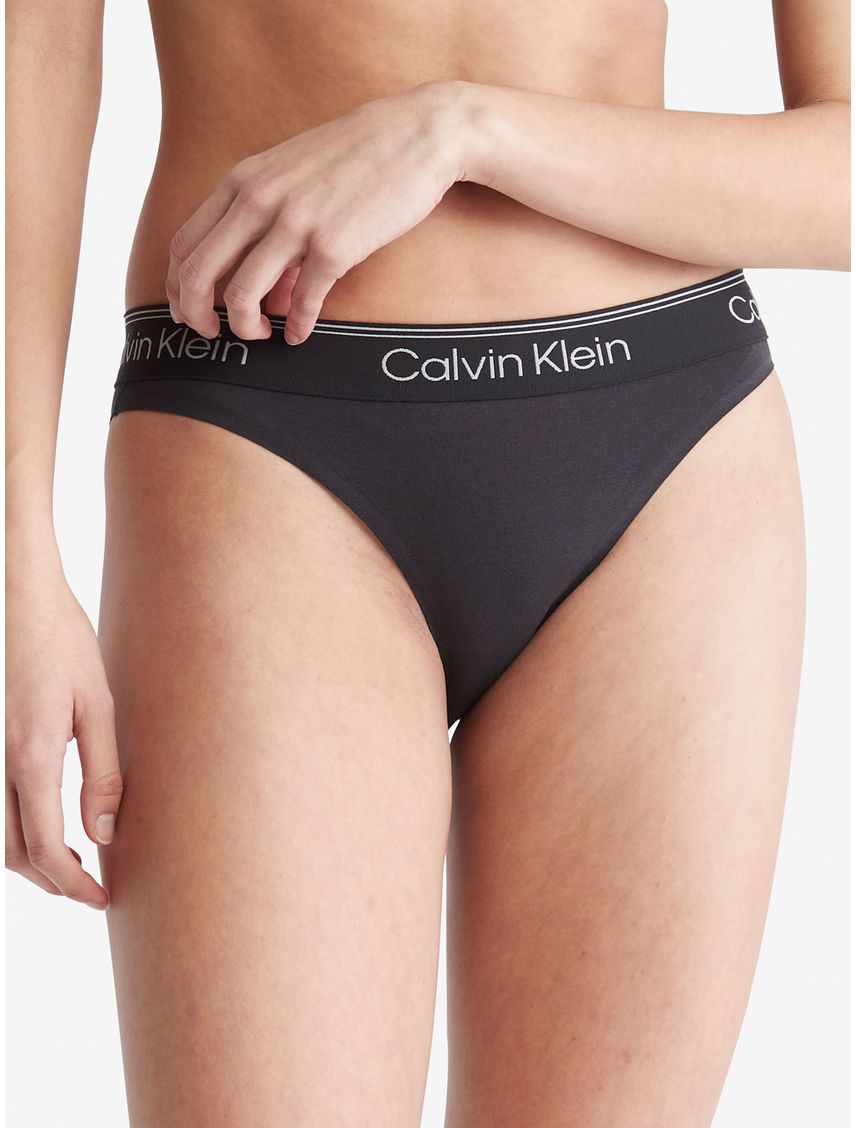 Pantie Tipo Bikini Con Logo Mujer Negro Calvin Klein