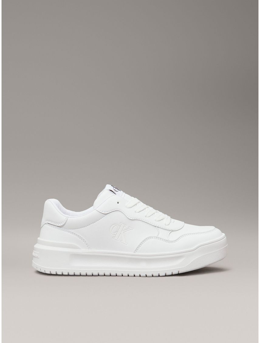 Tenis blanco low cut con cordones para niñas