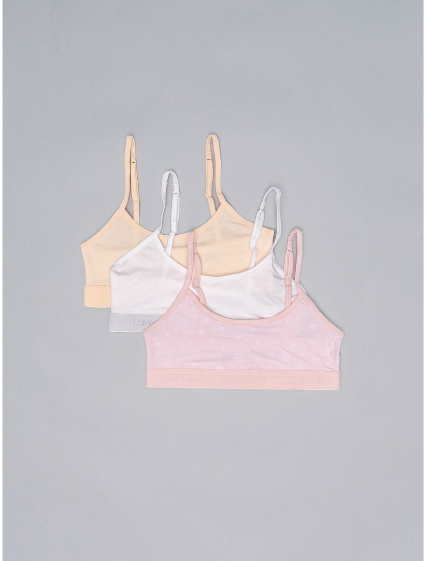 Paquete de 3 bralettes classic para niña multicolor