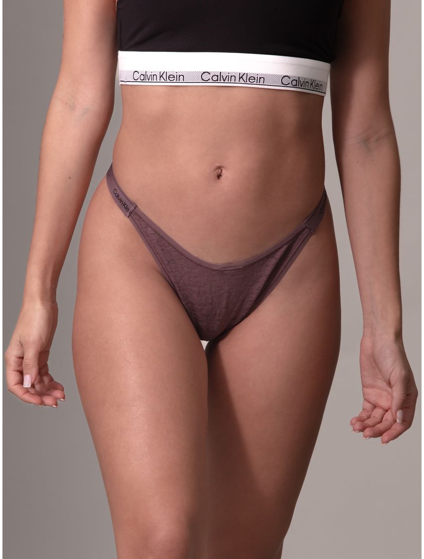 Tanga rosada de encaje - modern logo with lace