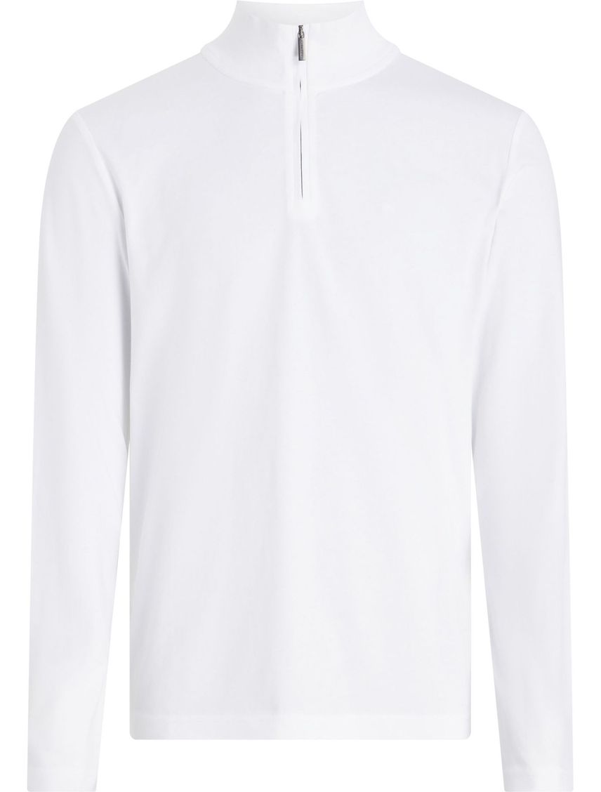 Camiseta Blanca Con Cuello Alto Y Media Cremallera