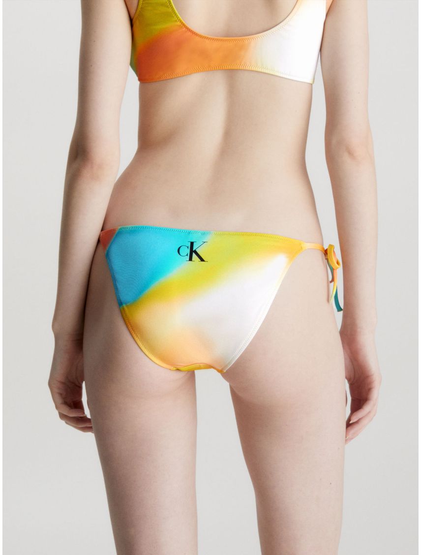 Bottom Vestido de Baño Con Lazadas y Estampado Para Mujer
