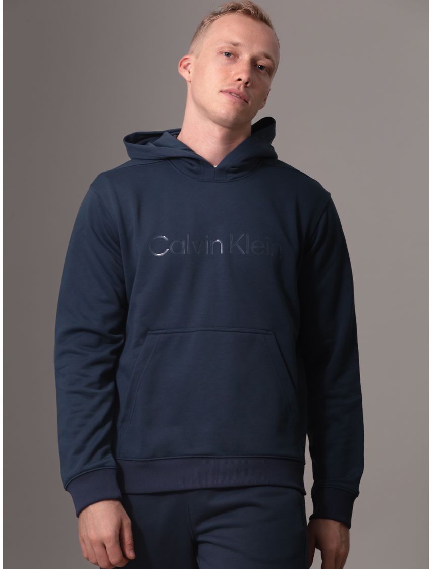 Buzo Azul Sport Con Logotipo Tonal