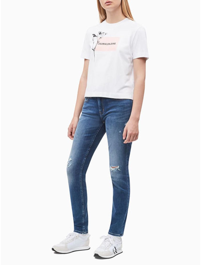 Jeans Azul Mid Rise Skinny Para Mujer