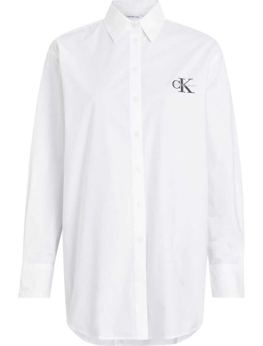 Camisa Blanca Oversize Con Logo Para Mujer