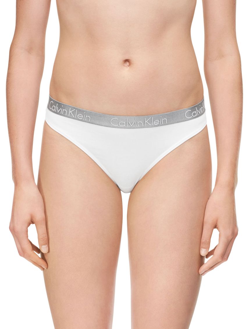Panties Blanco Algodón Radiant Algodon Tanga Mujer Calvin Klein