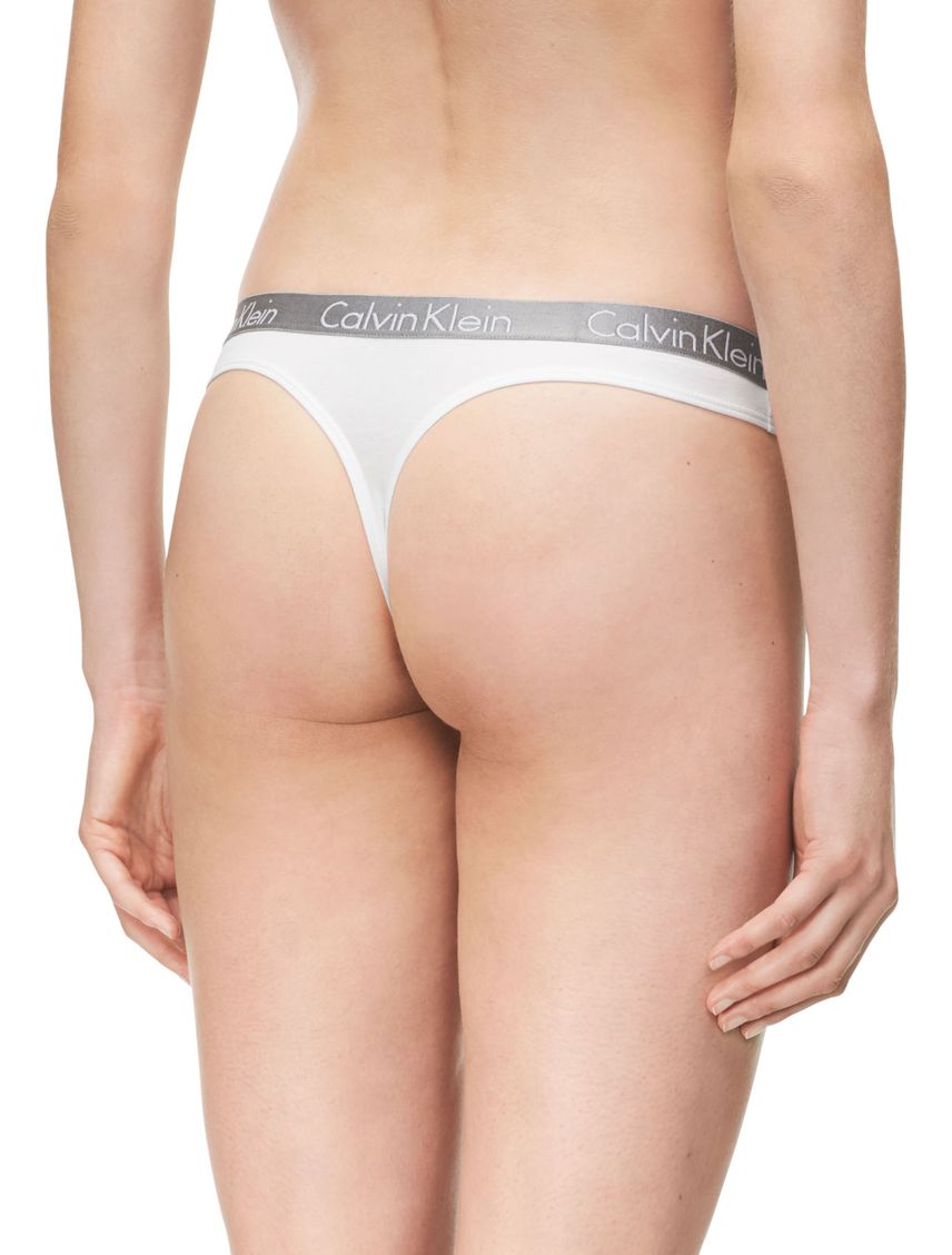 Panties Blanco Algodón Radiant Algodon Tanga Mujer Calvin Klein