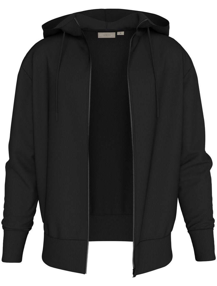 Buzo Negro Con Capota Y Logo Tape Para Hombre