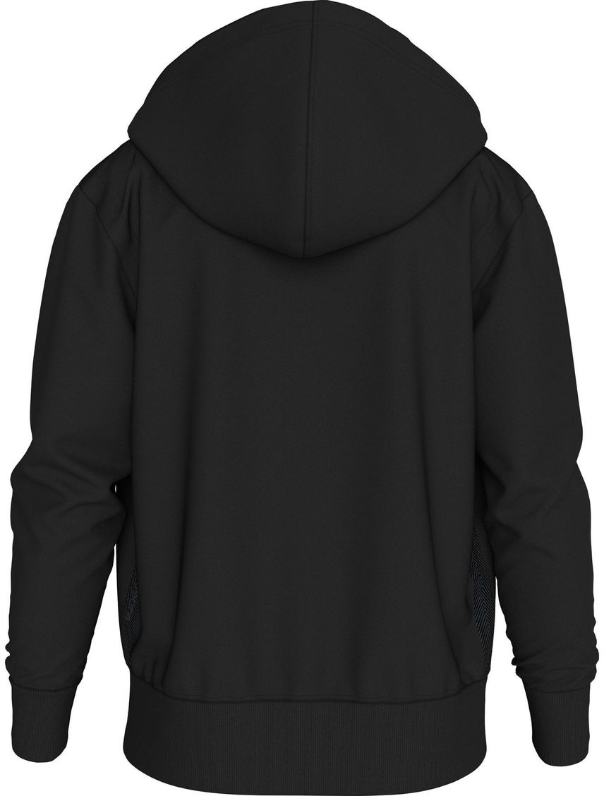 Buzo Negro Con Capota Y Logo Tape Para Hombre