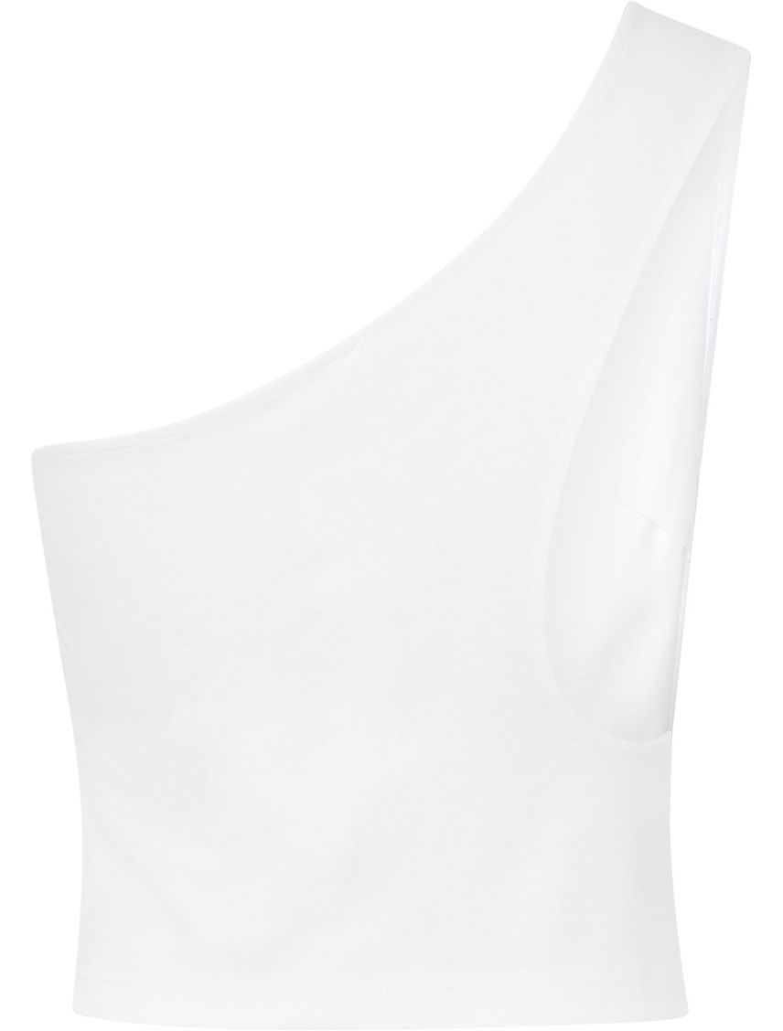 Top Blanco De Punto Milano Con Hombro Descubierto