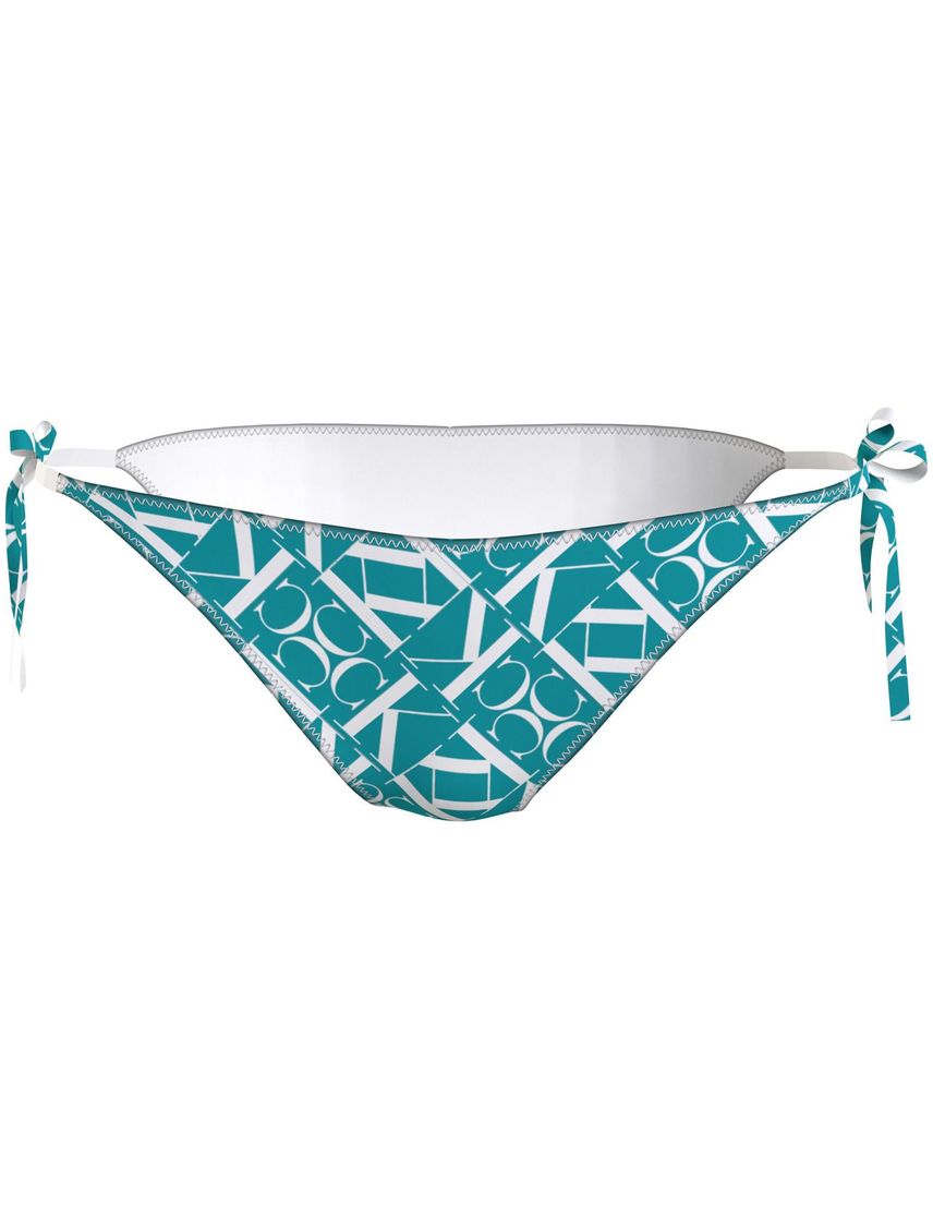Partes azul de abajo de bikini con lazadas - CK Monogram