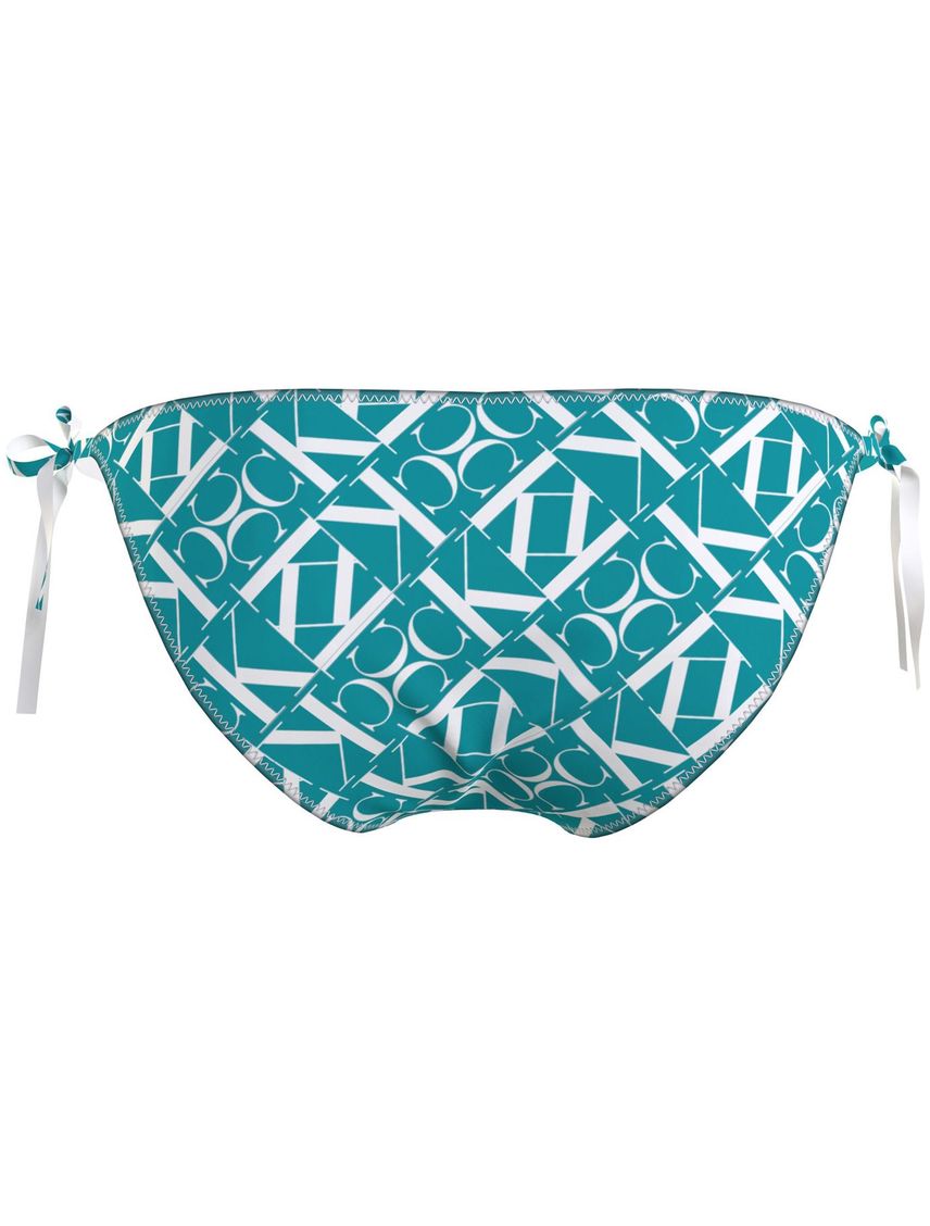 Partes azul de abajo de bikini con lazadas - CK Monogram