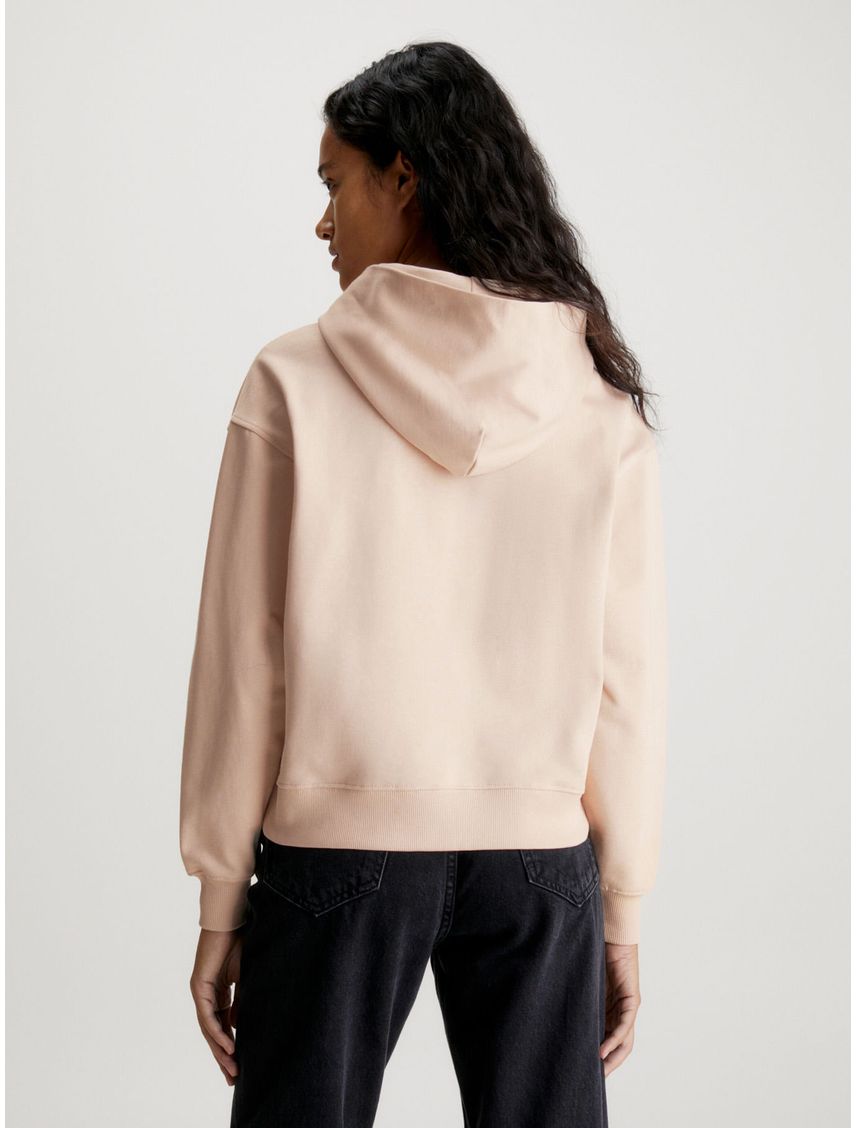 Buzo Beige Con Gorro De Algodón Insignia Para Mujer