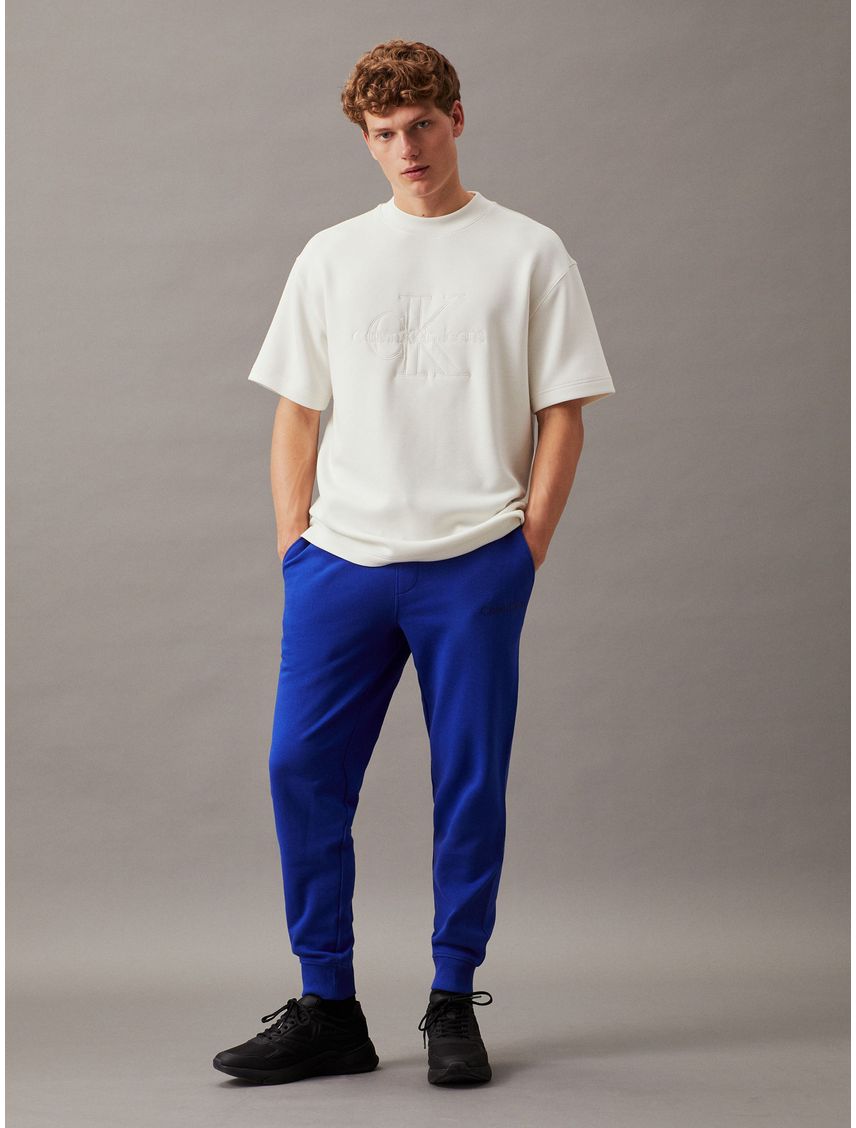 Pantalón azul de chándal de felpa de algodón