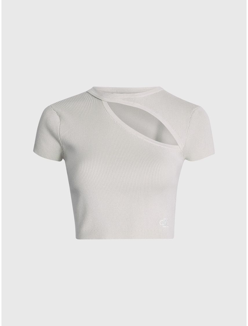 Top Con Abertura Calvin Klein Mujer Beige
