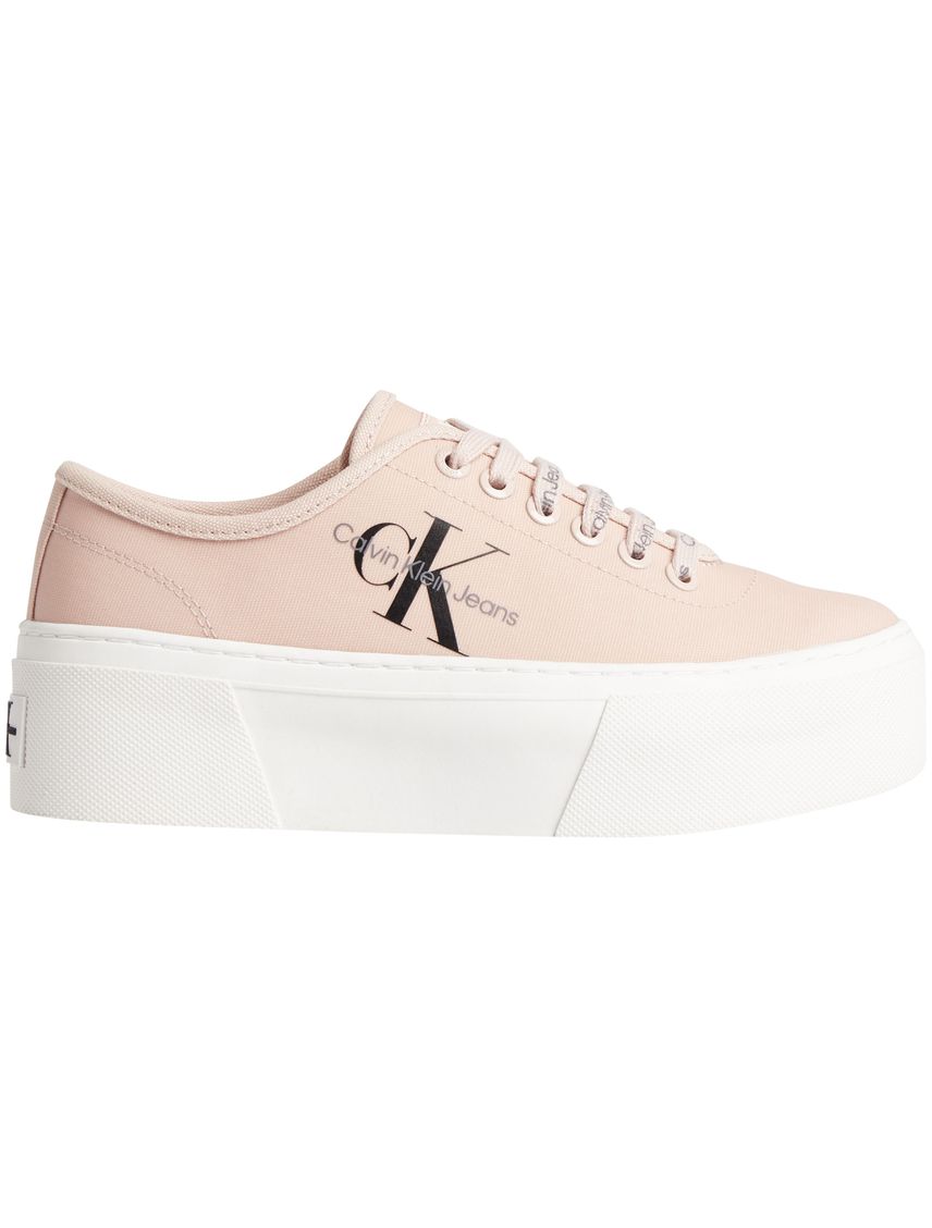 Tenis rosado de lona reciclada con plataforma