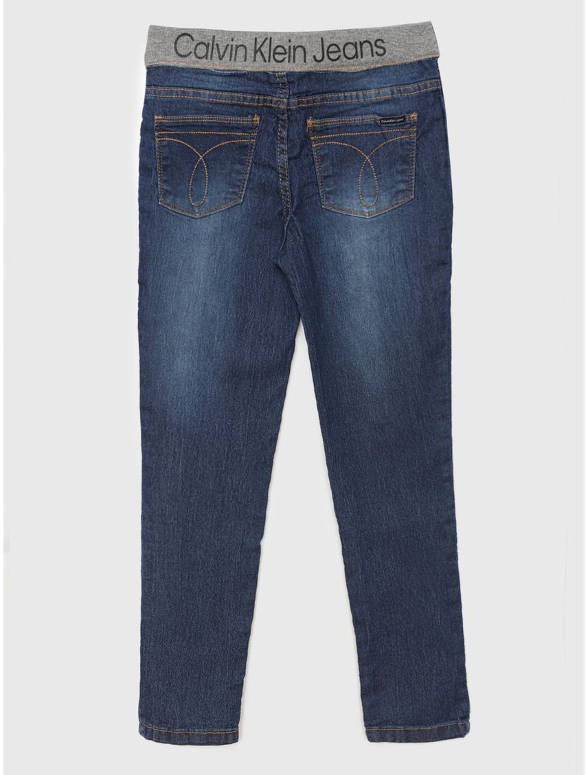 Jeggings Con Logo Calvin Klein Niña Azul