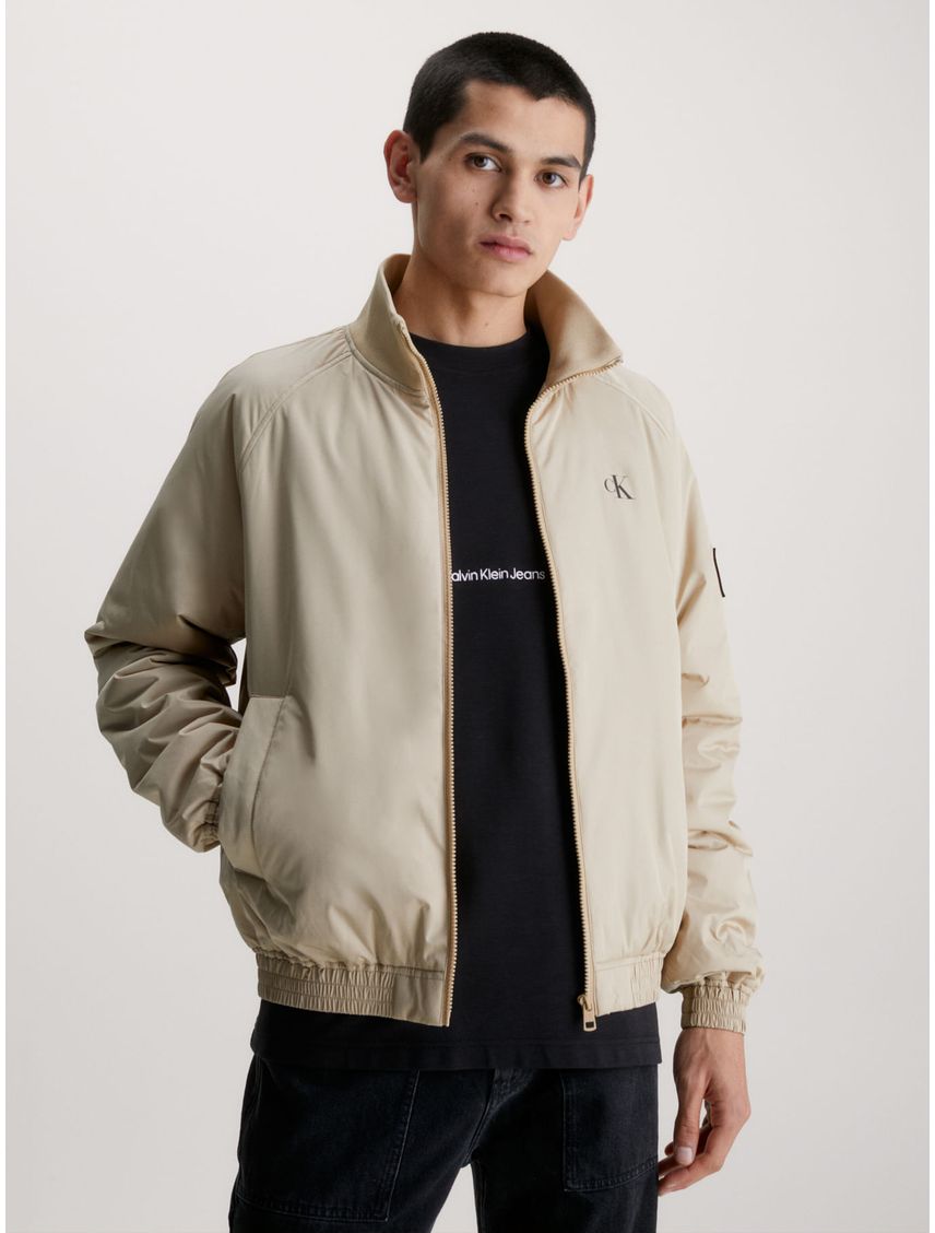 Chaqueta Beige Bomber De Poliéster Reciclado