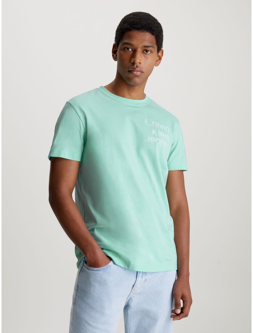 Camiseta Verde Diffused De Algodón Para Hombre