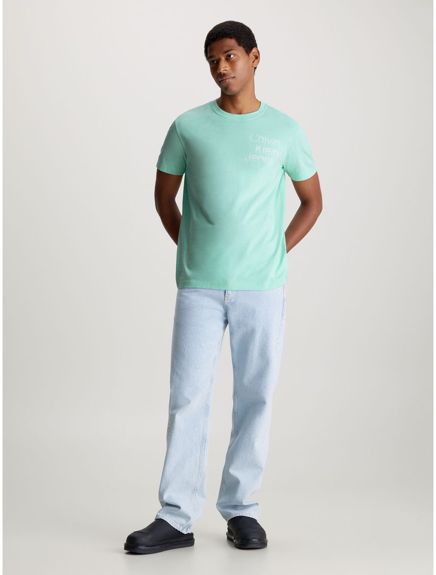 Camiseta Verde Diffused De Algodón Para Hombre