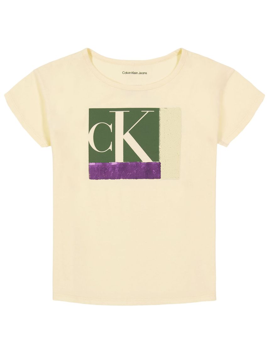 Camiseta Amarilla Con Lentejuelas Para Niña