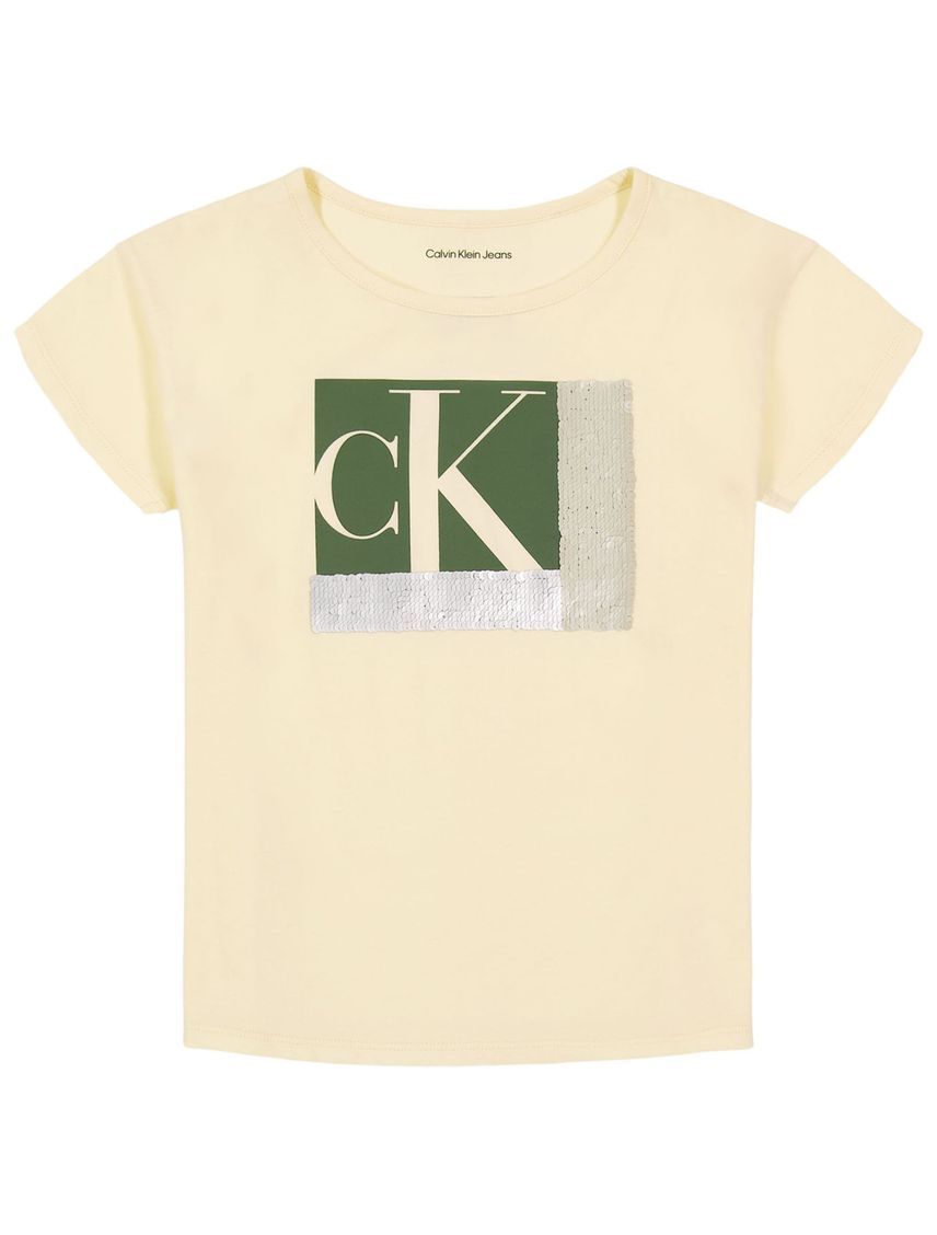 Camiseta Amarilla Con Lentejuelas Para Niña