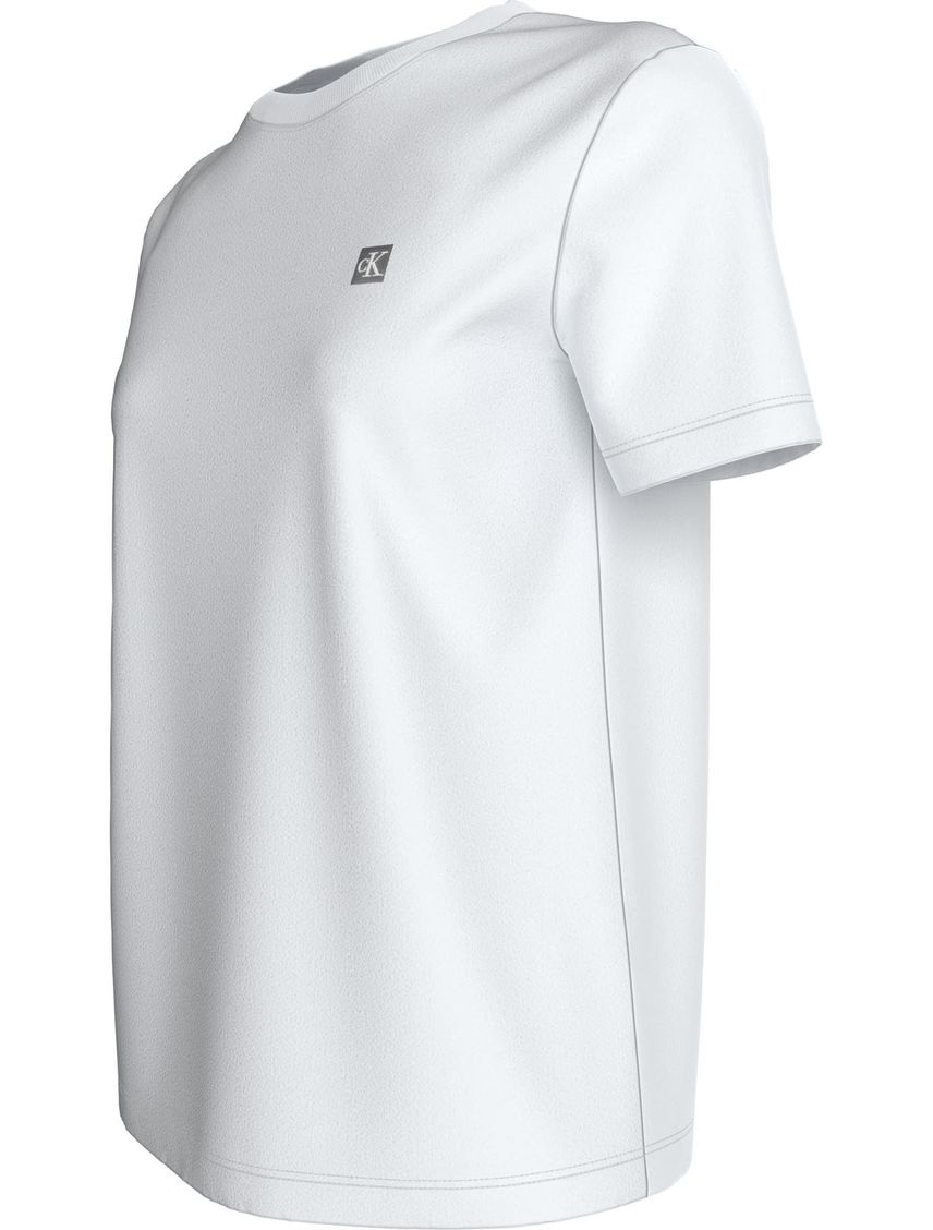 Camiseta blanca de algodón con insignia