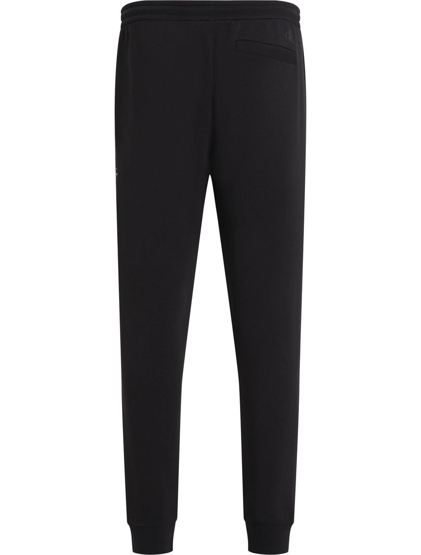 Jogger negro con cintas laterales y logo repetitivo