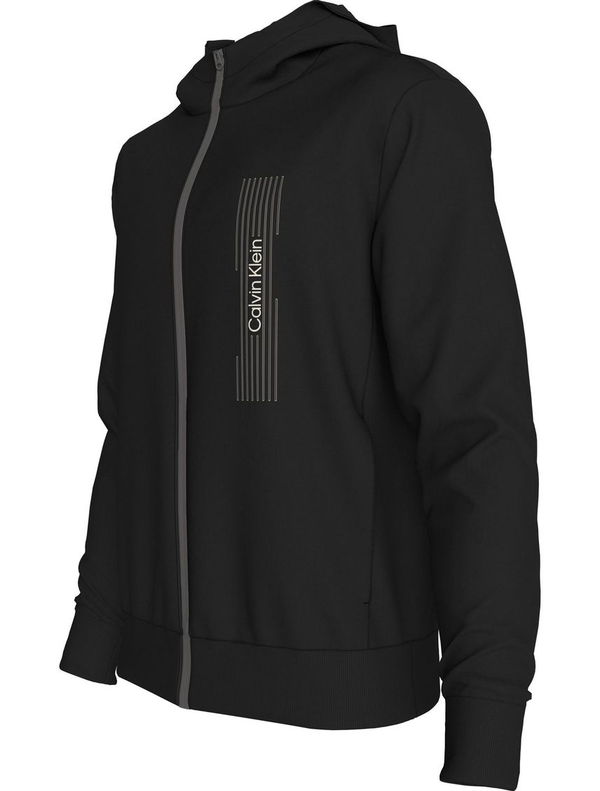 Buzo Negro Con Capota Y Logo Horizontal