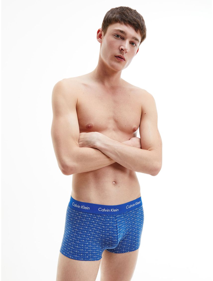 3 Pack De Boxer Azul En Algodón Low Rise Trunk
