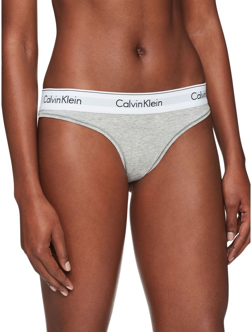 Panties Gris Algodón Tanga Mujer Calvin Klein