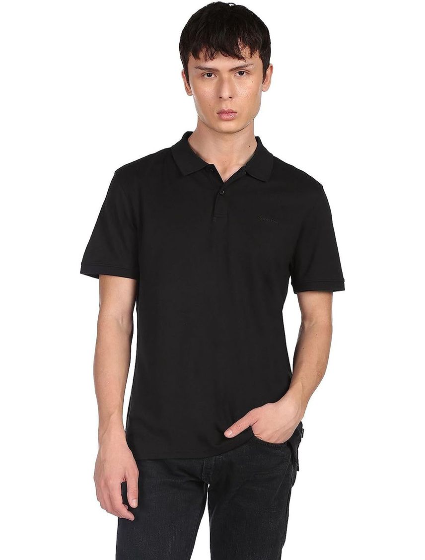 Polo Negro Liquid Touch Con Logo Para Hombre
