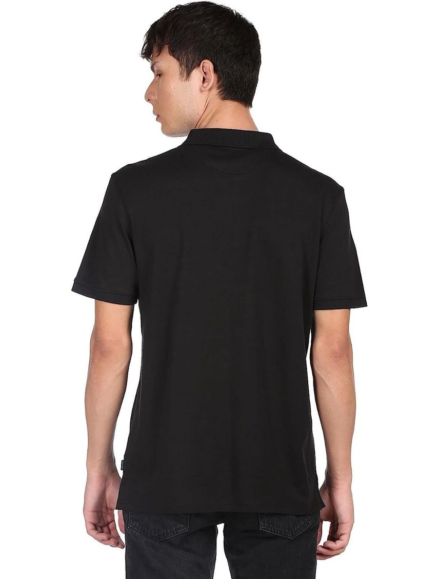Polo Negro Liquid Touch Con Logo Para Hombre