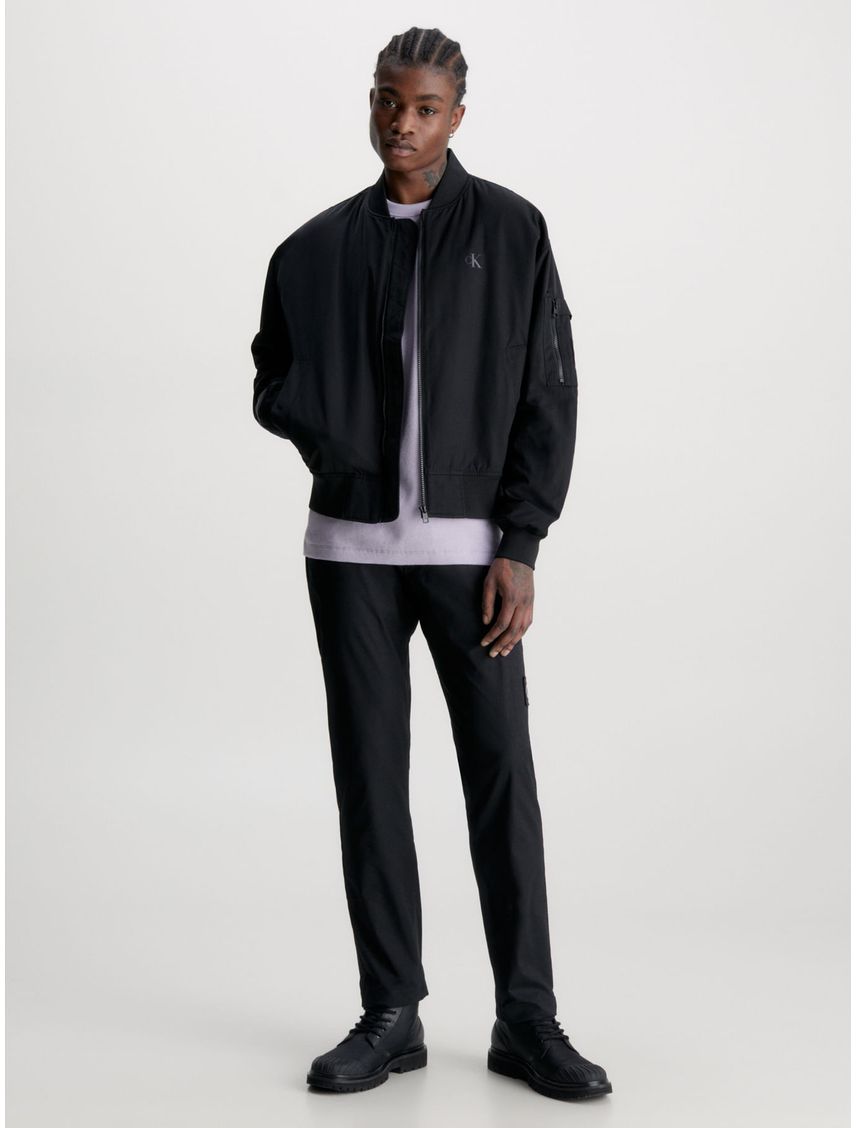 Chaqueta Negro Bomber Ligeramente Acolchada Y Holgada