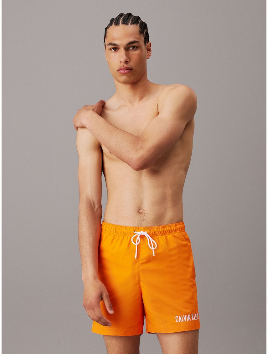 Traje naranja de baño de largo medio con cordón - Intense Power