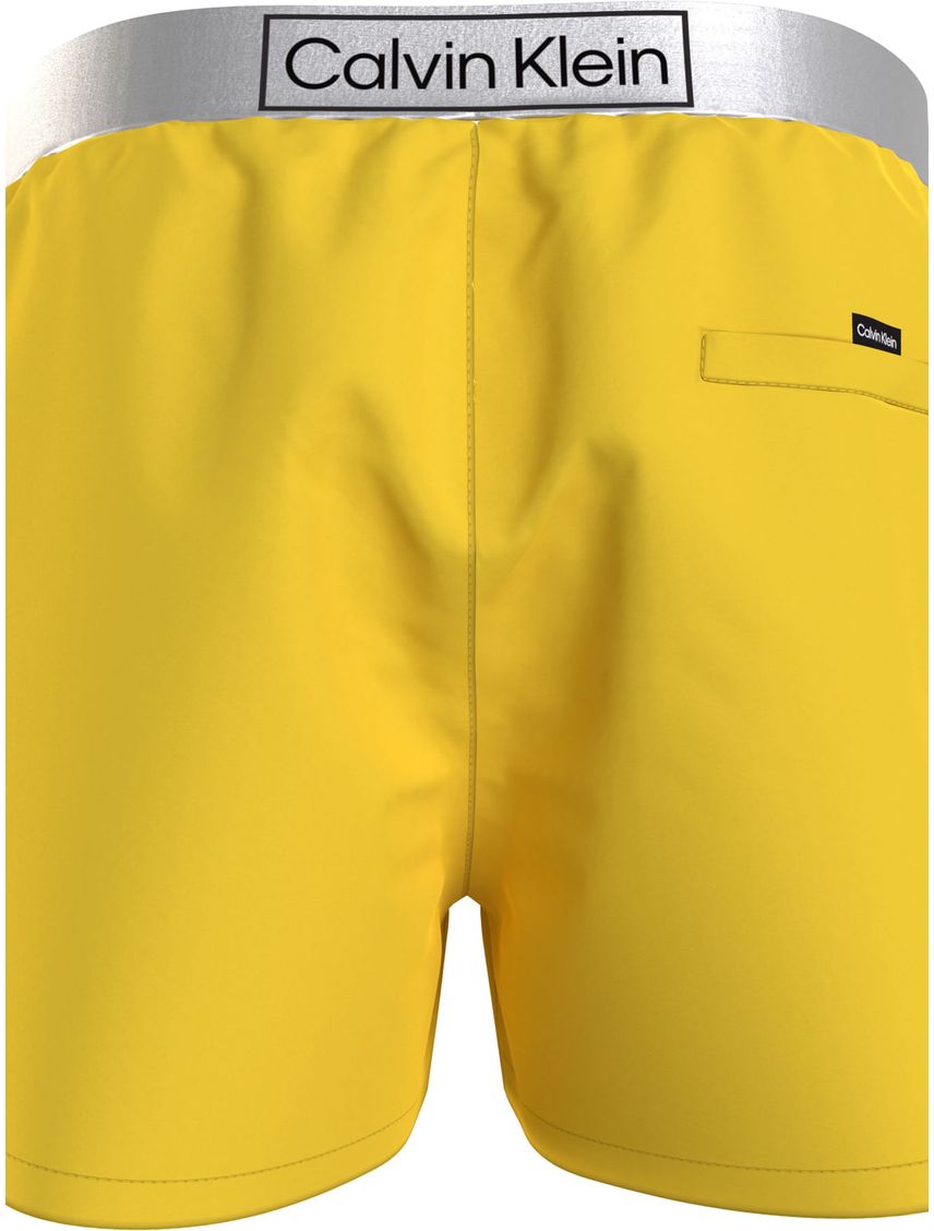 Bermuda  De Baño Amarilla Corta Con Cordón Para Hombre