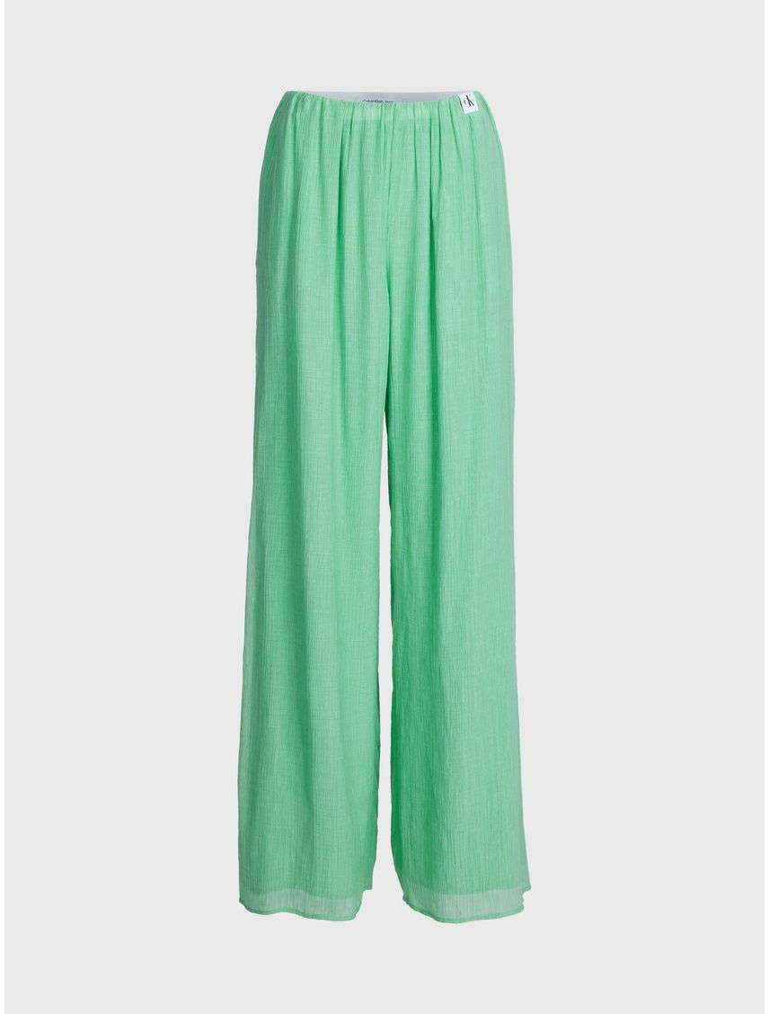 Pantalón Ancho Fruncidos Calvin Klein Mujer Verde