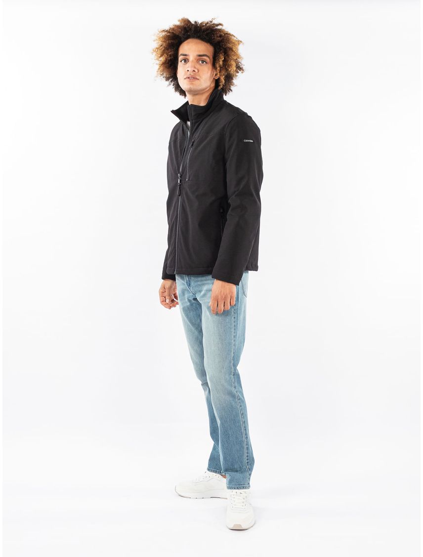 Chaqueta Negro Manga Larga Con Cierre De Cremallera Homb