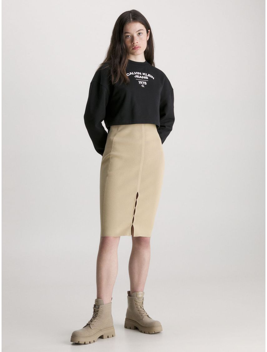 Saco Negro Cropped Universitaria Con Logo