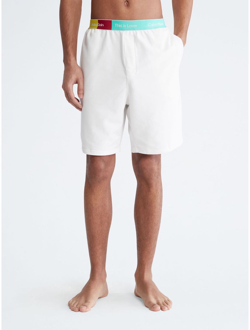 Pantalón Corto Con Logo Hombre Blanco Calvin Klein